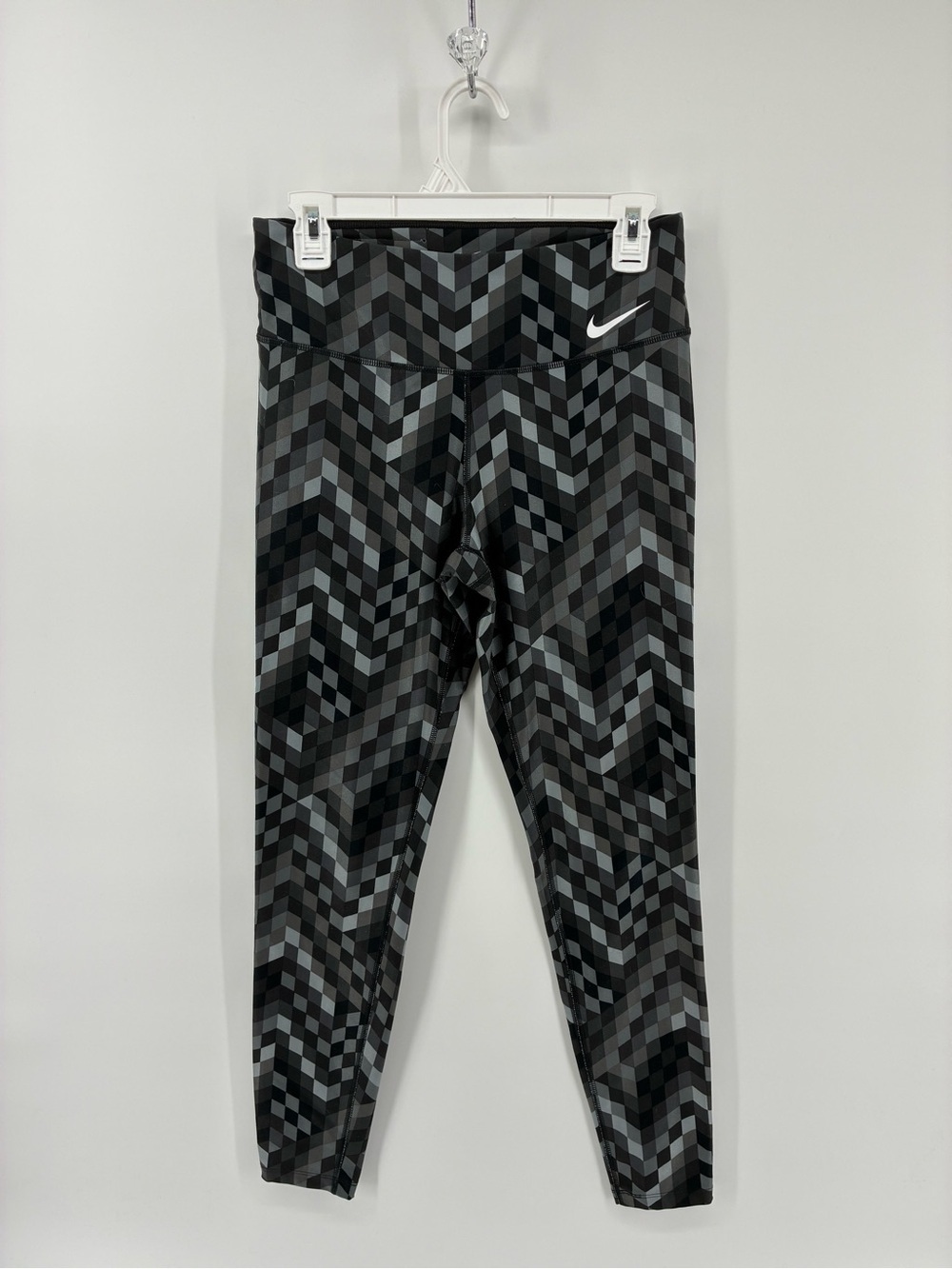 Nike Dri-Fit Black & Gray Geometric Print Leggings